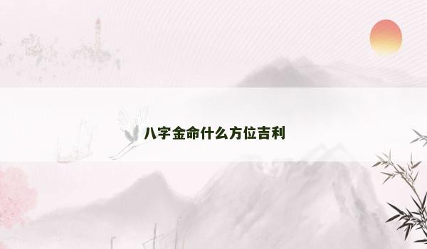 八字金命什么方位吉利