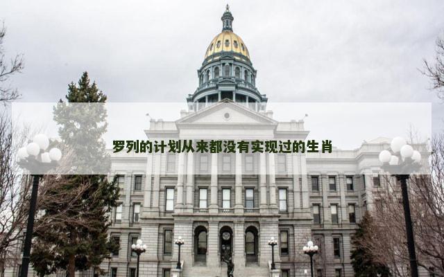 罗列的计划从来都没有实现过的生肖