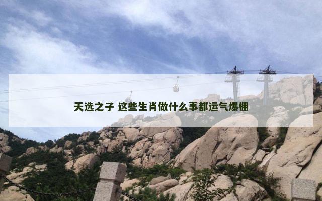 天选之子 这些生肖做什么事都运气爆棚