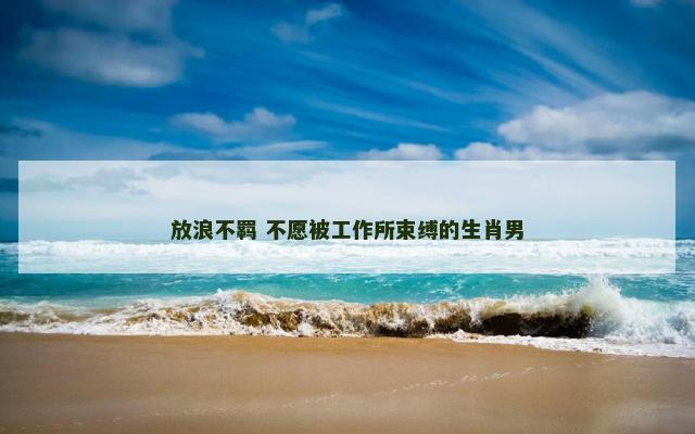 放浪不羁 不愿被工作所束缚的生肖男