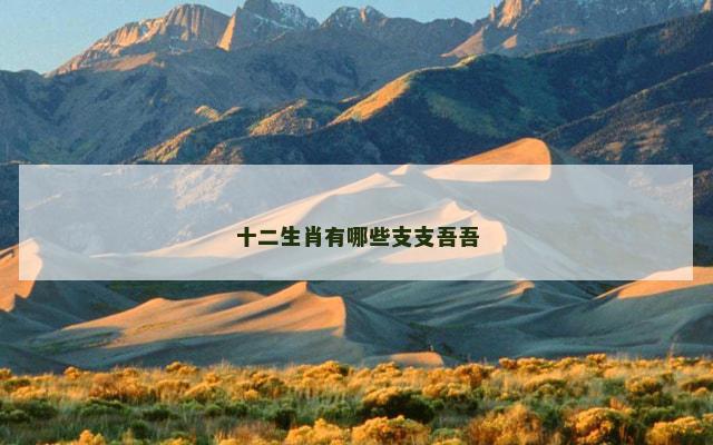 十二生肖有哪些支支吾吾