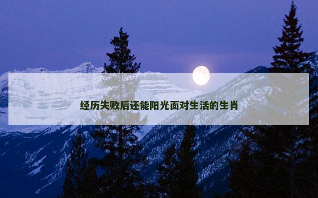经历失败后还能阳光面对生活的生肖