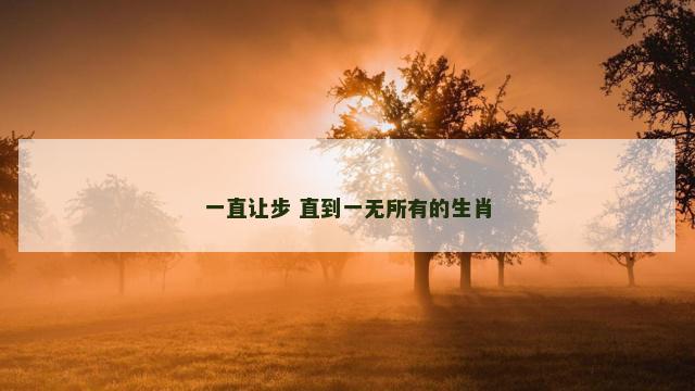 一直让步 直到一无所有的生肖