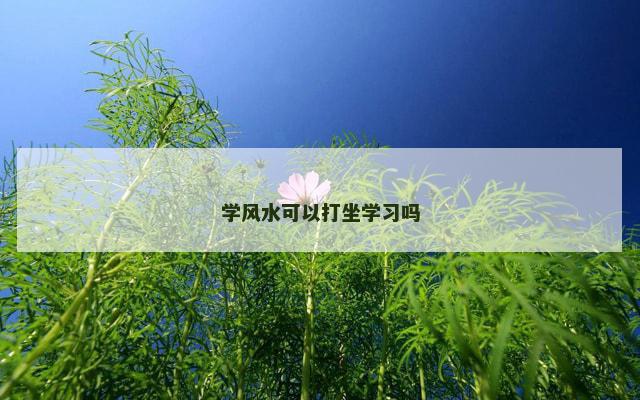 学风水可以打坐学习吗