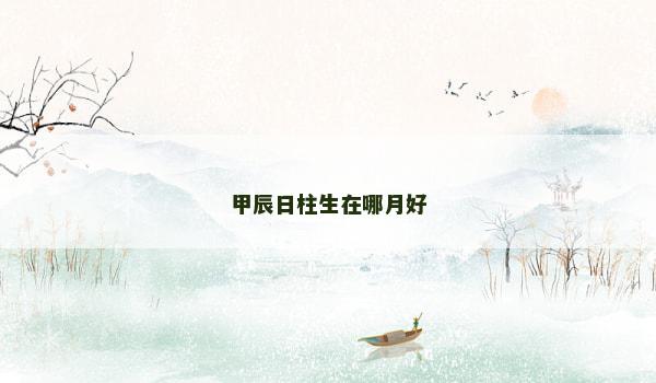 甲辰日柱生在哪月好