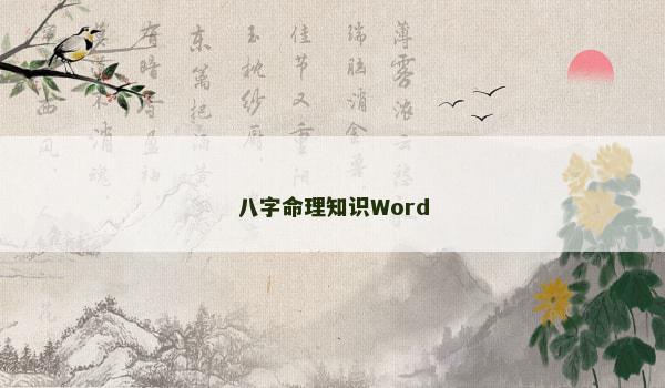 八字命理知识Word