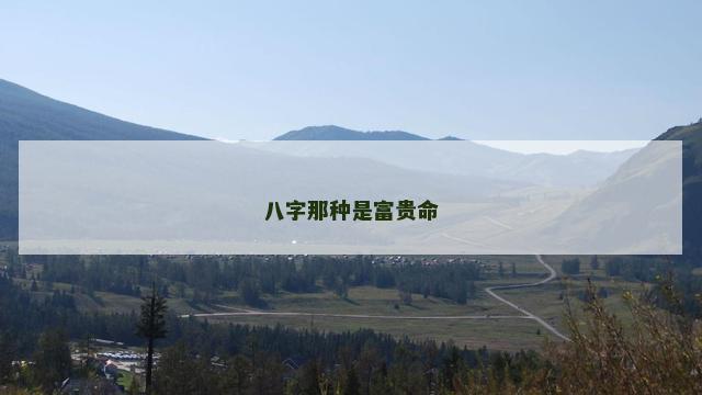 八字那种是富贵命