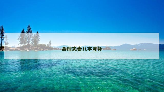 命理夫妻八字互补