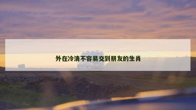 外在冷清不容易交到朋友的生肖