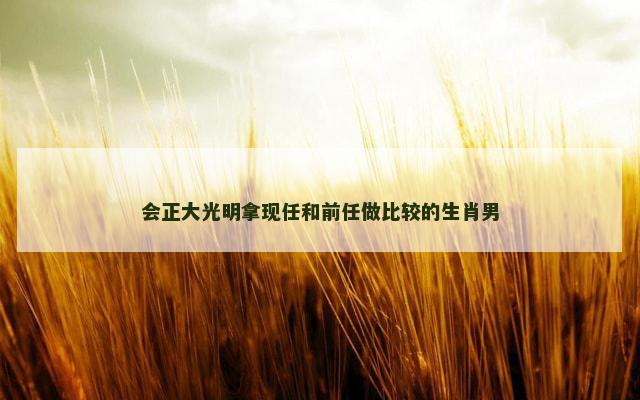 会正大光明拿现任和前任做比较的生肖男