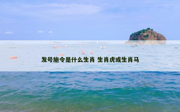 发号施令是什么生肖 生肖虎或生肖马