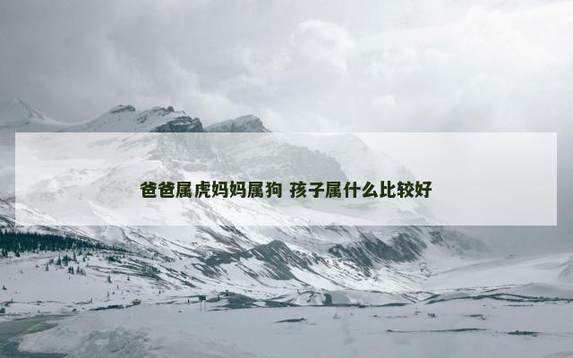 爸爸属虎妈妈属狗 孩子属什么比较好