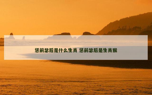 惩前毖后是什么生肖 惩前毖后是生肖猴