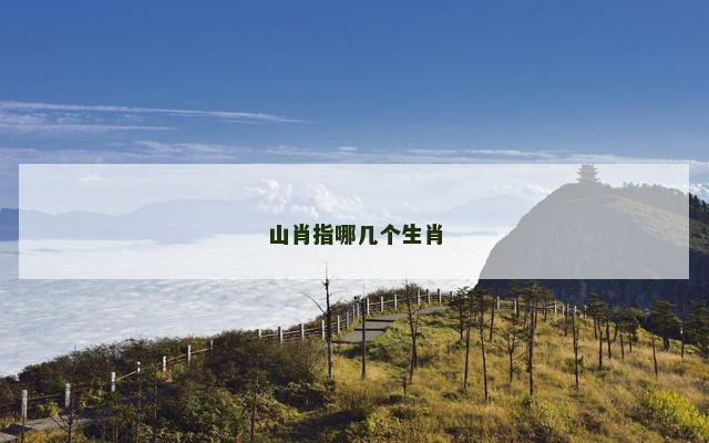 山肖指哪几个生肖