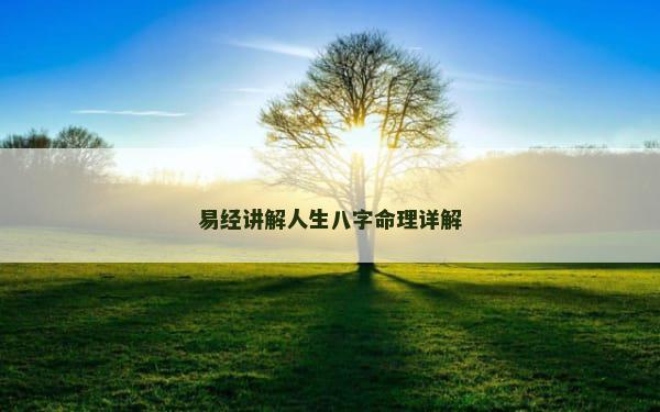 易经讲解人生八字命理详解