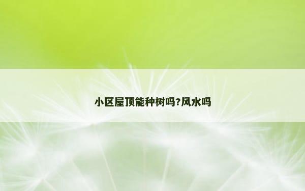 小区屋顶能种树吗?风水吗
