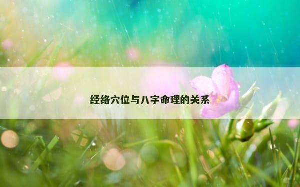 经络穴位与八字命理的关系