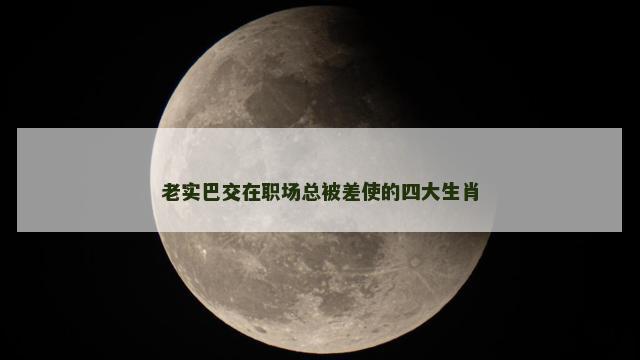 老实巴交在职场总被差使的四大生肖