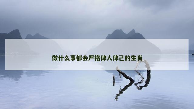 做什么事都会严格律人律己的生肖