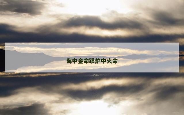 海中金命跟炉中火命
