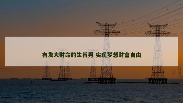 有发大财命的生肖男 实现梦想财富自由