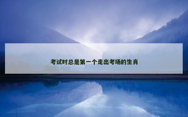考试时总是第一个走出考场的生肖