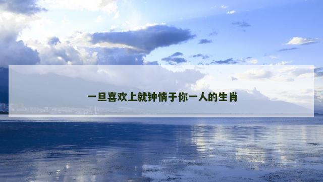 一旦喜欢上就钟情于你一人的生肖