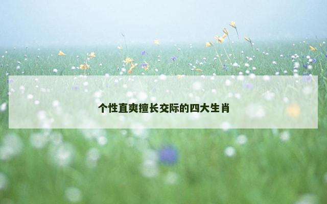 个性直爽擅长交际的四大生肖