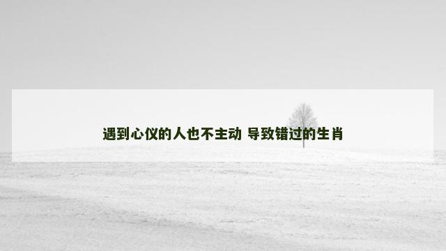 遇到心仪的人也不主动 导致错过的生肖