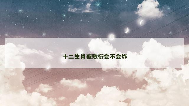 十二生肖被敷衍会不会炸