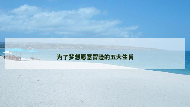 为了梦想愿意冒险的五大生肖
