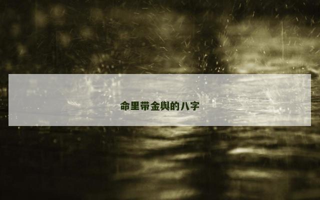 命里带金舆的八字