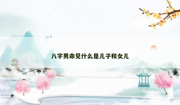 八字男命见什么是儿子和女儿