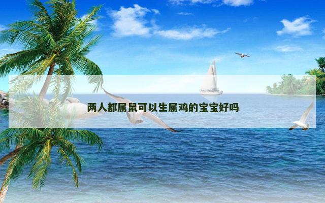 两人都属鼠可以生属鸡的宝宝好吗