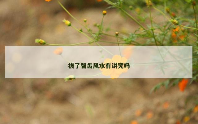 拔了智齿风水有讲究吗