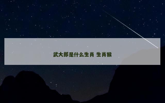 武大郎是什么生肖 生肖猴