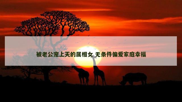 被老公宠上天的属相女 无条件偏爱家庭幸福