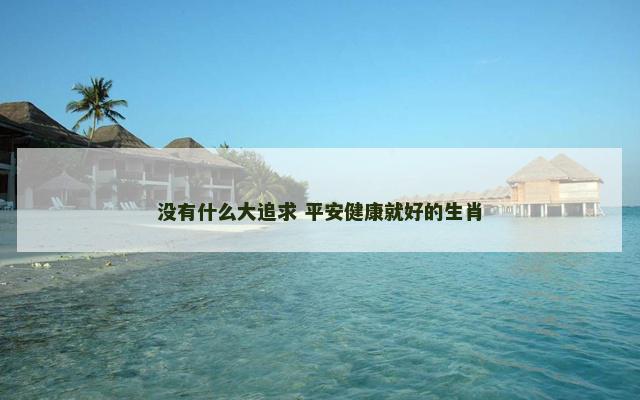 没有什么大追求 平安健康就好的生肖