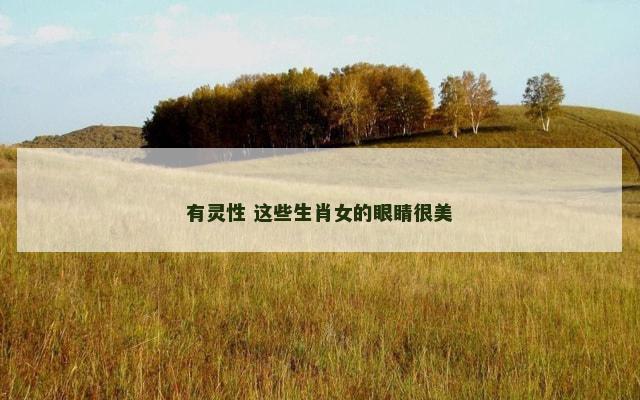 有灵性 这些生肖女的眼睛很美