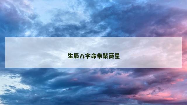 生辰八字命带紫薇星