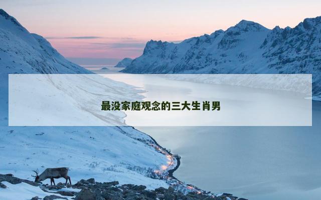 最没家庭观念的三大生肖男