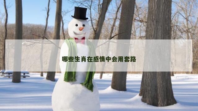 哪些生肖在感情中会用套路
