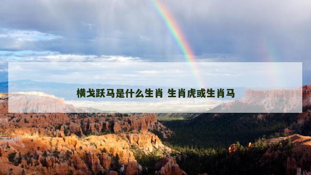 横戈跃马是什么生肖 生肖虎或生肖马