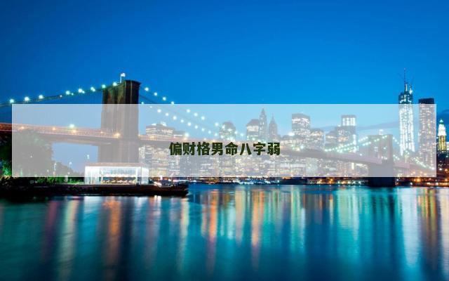 偏财格男命八字弱