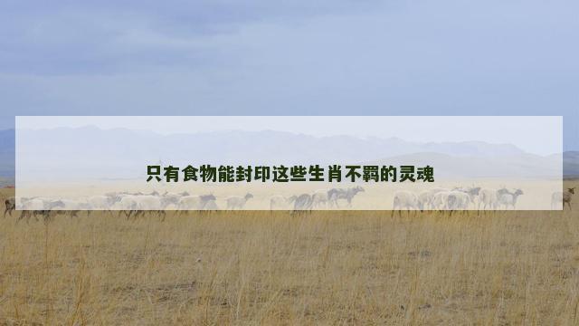 只有食物能封印这些生肖不羁的灵魂