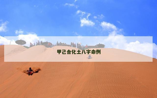 甲己合化土八字命例