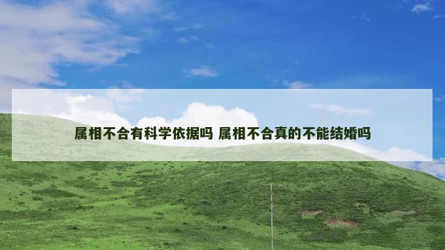 属相不合有科学依据吗 属相不合真的不能结婚吗