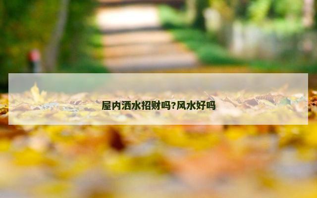屋内洒水招财吗?风水好吗