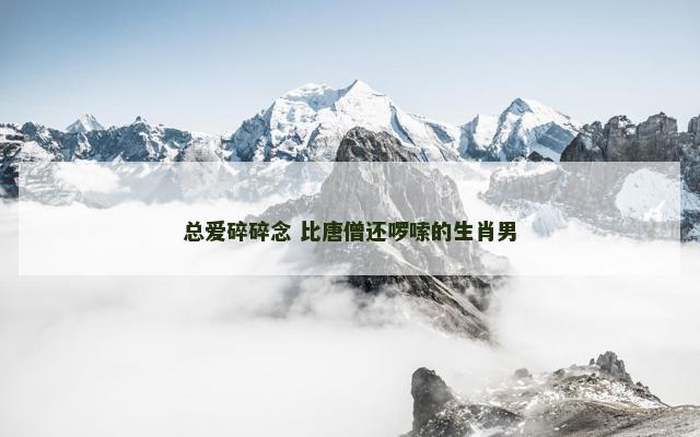 总爱碎碎念 比唐僧还啰嗦的生肖男