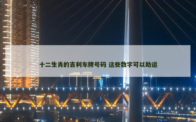 十二生肖的吉利车牌号码 这些数字可以助运